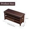 Entryway Shoe Bench with Storage - Solid Wood Organizer for Shoes with Padded Seating, Perfect for Bedroom, Closet, Hallway & Entryway view 2