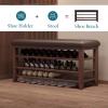 Entryway Shoe Bench with Storage - Solid Wood Organizer for Shoes with Padded Seating, Perfect for Bedroom, Closet, Hallway & Entryway view 3