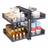 Blind Corner Cabinet Pull Out Organizer - Heavy Duty 16.3in Soft Close Kitchen Organizer with Aluminium Baskets view 1