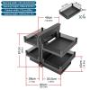 Blind Corner Cabinet Pull Out Organizer - Heavy Duty 16.3in Soft Close Kitchen Organizer with Aluminium Baskets view 2