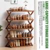 HBOOMOEM Cabinet ShoeWooden Shoe Storage Cabinet OrganizerStanding Shoe Organizer for HallwayMultifunctional Dustproof Shoe Cabinet That Can Hold 32-40 Pairs of Shoes.(Brown,3RD Floor_50CM) view 4