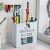 DLYZAYE Umbrella Stands, Modern Metal Umbrella Stand with Drip Tray, Free Rack Storage Holder for Hallway Entryway/D/a (White a) view 2