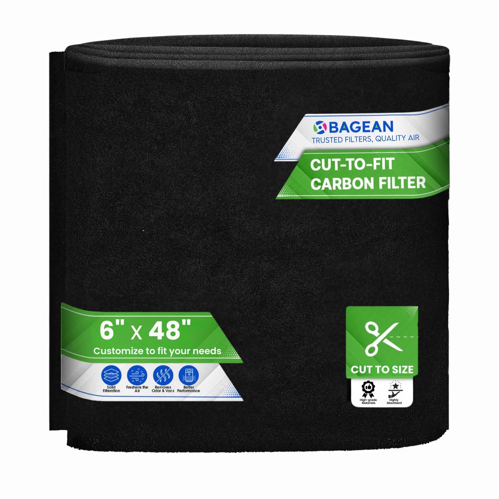 Bagean Cut to Fit Activated Carbon Filter Sheet 6 x 48 Carbon Air Filter