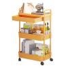 Rolling Storage Cart with Drawers, Kitchen Cart with Wheels, 3-Tier Rolling Utility Cart with Table Top, Rolling Cart Organizer, Utility Cart for Kitchen Bathroom Bedside Offices view 1