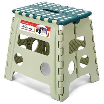 ACSTEP 13 Inch Folding Step Stool,Foldable Step Stools for Kids and Adults 300 LB Capacity, 300 LB Capacit Suitable for Kitchen Fishing,Green