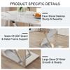 63'' Marble Dining Table Set for 6, Modern Dining Table Set for 6, White Marble Dining Table with 0.4'' Marble Pattern Tempered Glass Tabletop & X-Shaped Leg, 6 PU Dining Chairs, Kitchen, Dining Room view 4