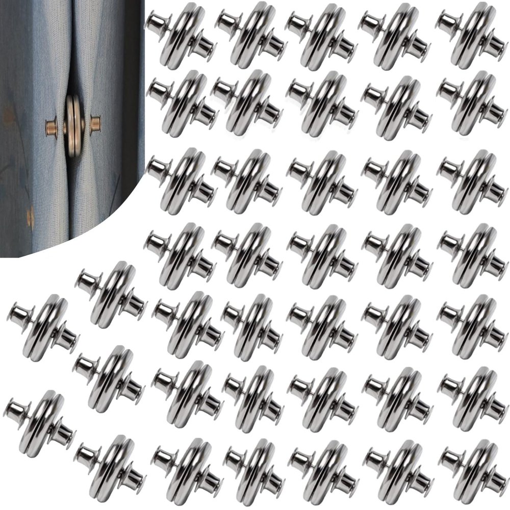 40 Pairs Curtain Magnets Closure, Magnetic Curtain Clips for Indoor Outdoor Curtains Prevent Light Leaking, Strong Curtain Weights Magnets for Pergola Patio Gazebo Cabana