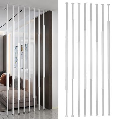 LXLZYXSF Post Style Room Divider White 6/8/10 Poles, No Drill 70cm-240cm High Iron Columns Floor to Ceiling Partition Wall for Living Room Entrance(8 Pack,Tall-228cm/7.48ft)