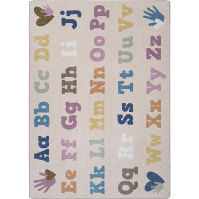 Joy Carpets Alphabet for Everyone 5'4" x 7'8" Area Rug in Color Multi