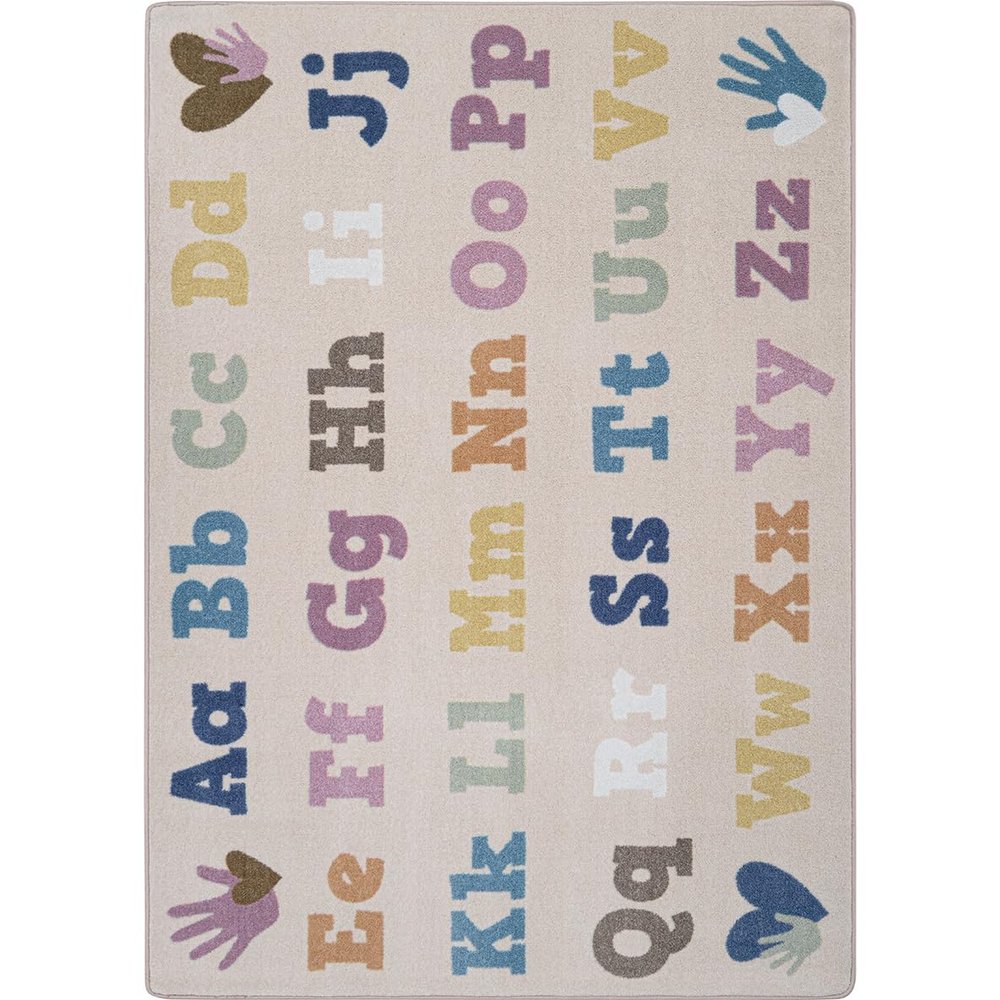 Joy Carpets Alphabet for Everyone 5'4" x 7'8" Area Rug in Color Multi