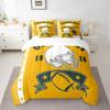Erosebridal Football Sports Comforter Set Queen for Kids Boys Cartoon Rugby Helmet Bedding ETS Yellow White Stars Stripes Comforter + Flat Sheet + Fitted Sheet + 2 Pillowcases + 2 Throw Pillow Covers view 2