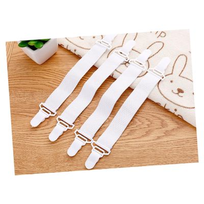 BATHVEVE 4pcs Bed Sheet Grippers Elastic Straps Clips for Mattress Sofa Cushions and Beds High Elasticity Easy to Install No Harm to Sheets