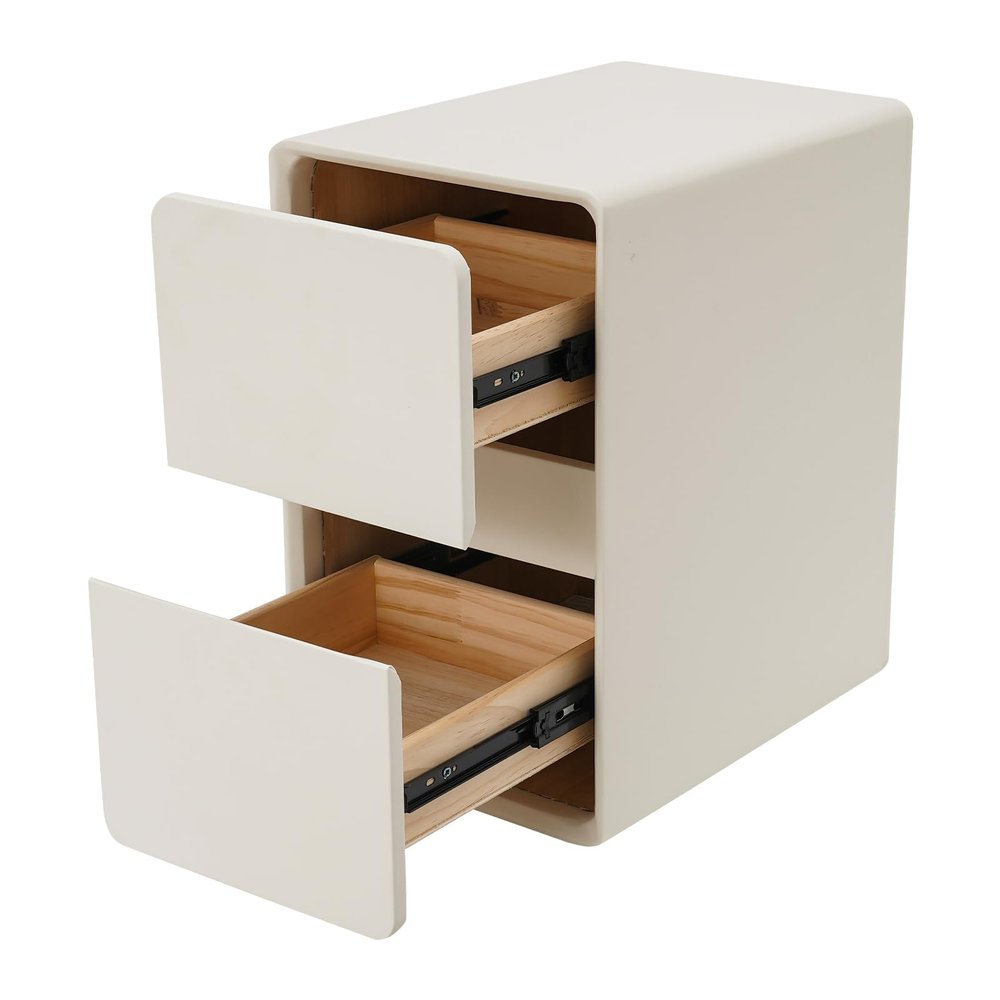 GUDBYWXB Bedside Table, 18.9in Storage Cabinet for The Bedroom, Side Table with 2-Drawers, for Living Room, Office, Cloakroom, Etc