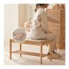 ZHENGQIAN Shoe Bench,Storage Bench,23.6/31.5" Shoe Storage Bench Organizer,with Cylindrical Wood Legs, for Front Door Entrance, Shoe Rack Bench with Cushion,Linen(Original Wood,L31.5xH16.5IN) view 1