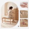 ZHENGQIAN Shoe Bench,Storage Bench,23.6/31.5" Shoe Storage Bench Organizer,with Cylindrical Wood Legs, for Front Door Entrance, Shoe Rack Bench with Cushion,Linen(Original Wood,L31.5xH16.5IN) view 2