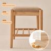 ZHENGQIAN Shoe Bench,Storage Bench,23.6/31.5" Shoe Storage Bench Organizer,with Cylindrical Wood Legs, for Front Door Entrance, Shoe Rack Bench with Cushion,Linen(Original Wood,L31.5xH16.5IN) view 4
