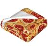 3D Pizza Pepperoni Print Ultra-Soft Micro Throw Blanket Bedding Sofa and Travel Decorative Flannel Blanket view 4