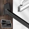 Elitix Wardrobe Support Organizer Rod, Heavy Duty Closet Rod End Supports Flange Rod Holder, Coats Holders for Clothing Store Laundry Room, Space Saving Rail(Black,90cm(35 3/8")) view 2