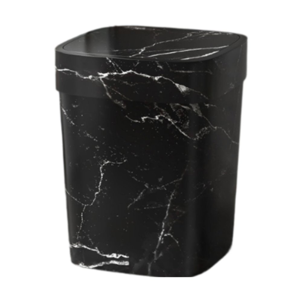 RYGVPR Trash Can Countertop Compost Bin Garbage Can Rubbish Can Trash Bin Waste Bin Garbage Container for Home Bathroom Study Garage, White, S(Black,Small)