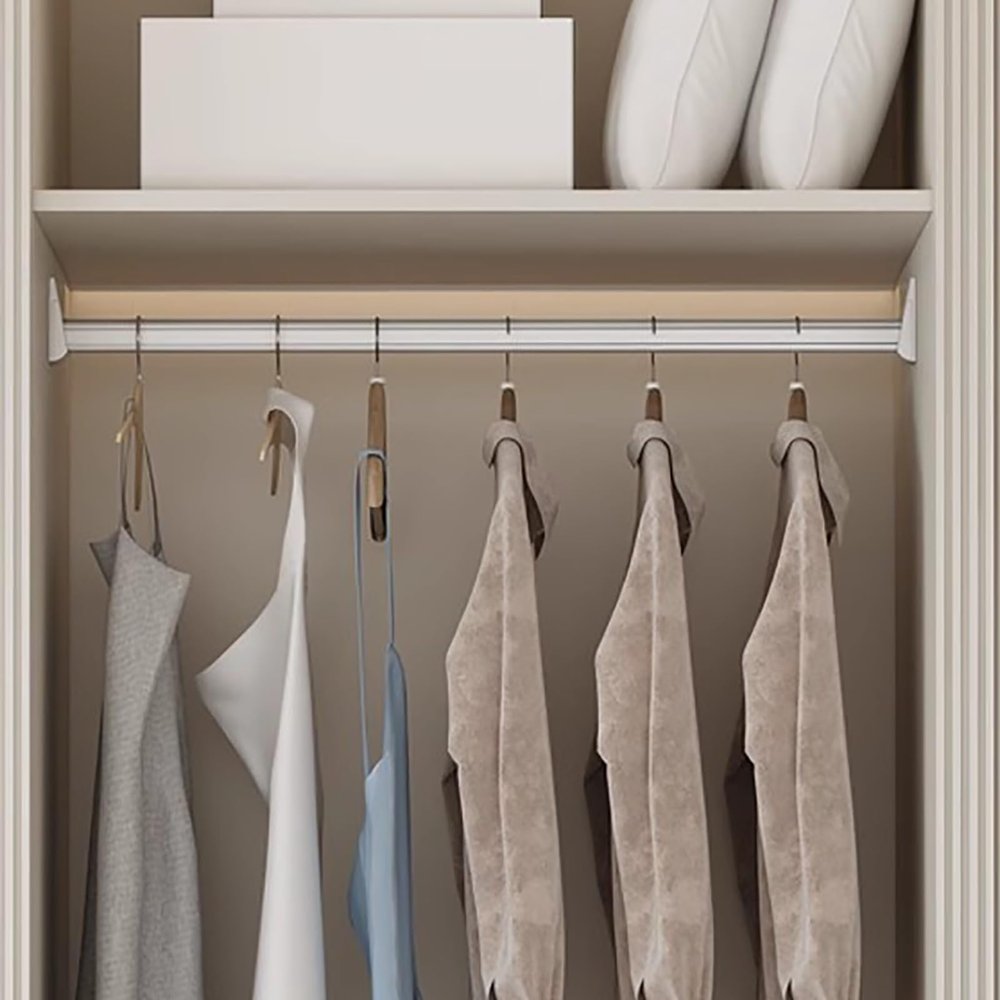 Elitix Wardrobe Support Organizer Rod, Heavy Duty Closet Rod End Supports Flange Rod Holder, Coats Holders for Clothing Store Laundry Room, Space Saving Rail(Silver,35cm(13 3/4"))