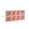 Best Choice Products Kids Bookcase 8-Cube Storage Organizer, 13.5in Shelf Opening, Bookshelf, Toy Storage, Customizable w/ 3 Removable Back Panels Light Pink view 2