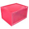 Cabilock 1pc Magnetic Shoe Box Dustproof Transparent Organizer for High Heels Sneakers Boots Side Open Display Storage Container Red Easy Access Stylish Design view 1