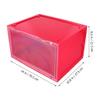 Cabilock 1pc Magnetic Shoe Box Dustproof Transparent Organizer for High Heels Sneakers Boots Side Open Display Storage Container Red Easy Access Stylish Design view 2