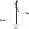 ZGSXQT Freestanding Hall Tree, Coat Stand Rack Metal Hat Bag Rack Free Standing Stainless Steel Coat Rack With 6 Hooks Hallway Organiser Clothes Clothes Stand for Coats(Gold) (Black 182 * 38cm) view 2