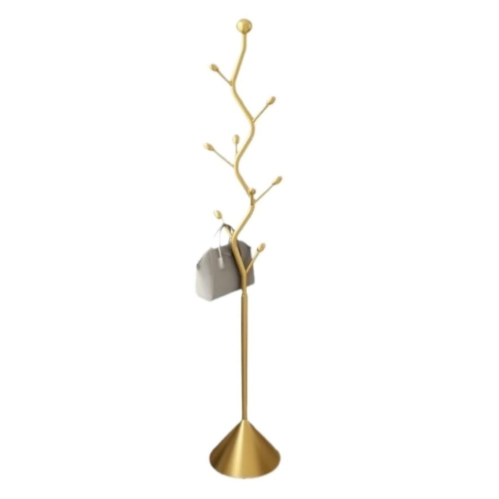 ZGSXQT Coat Rack Matal Coat Rack With Hooks Craetive Coat Rack Tree Entryway Coat Stand For Home Bedroom Coat Rack Stand (Color : Black, Size : 175 * 28cm) (Gold 175 * 28cm)