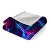 3D Lightning Blanket Twin Size, Blue and Purple Fleece Blanket for Couch Bed Sofa, Modern Cool Blankets and Throws, Psychedelic Hippie Super Soft Cozy Plush Flannel Blanket 60x80, Decor & Gift view 4