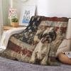 Shih Tzu Dog Blanket Twin Size, Cute Puppy Fleece Blanket for Couch Bed Sofa, Pet Dog Blankets and Throws, USA Flag Super Soft Cozy Plush Flannel Blanket 60x80, Decor & Gift view 2