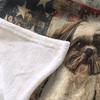 Shih Tzu Dog Blanket Twin Size, Cute Puppy Fleece Blanket for Couch Bed Sofa, Pet Dog Blankets and Throws, USA Flag Super Soft Cozy Plush Flannel Blanket 60x80, Decor & Gift view 3