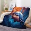 3D Shark Throw Blanket, Underwater World Fleece Blanket for Couch Bed Sofa, Ocean Animals Blankets and Throws, Sea Blue Super Soft Cozy Plush Flannel Blanket 40x50, Decor & Gift view 2