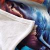 3D Shark Throw Blanket, Underwater World Fleece Blanket for Couch Bed Sofa, Ocean Animals Blankets and Throws, Sea Blue Super Soft Cozy Plush Flannel Blanket 40x50, Decor & Gift view 3