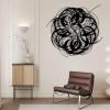 Abstract Metal Wall Art, Line Art Wall Decor, Modern Round Abstract Metal Wall Art, Round Metal Wall Decor, Minimalist Line Art, Geometric Decor, Metal Wall Art for Living Room (Gold, 47"x44"/120x112cm, metal wall art) view 2