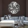 Abstract Metal Wall Art, Line Art Wall Decor, Modern Round Abstract Metal Wall Art, Round Metal Wall Decor, Minimalist Line Art, Geometric Decor, Metal Wall Art for Living Room (Gold, 47"x44"/120x112cm, metal wall art) view 4
