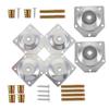 GAROZATION 6sets Telescopic Support Legs for Height of Furniture Flange Feet for Sofas Chairs and Cabinets Includes Connecting Washers for Easy Assembly view 1