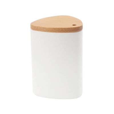 Bamboo Lid Toothpick Holder Jar Plastic Toothpick Stand for Home and Restaurant with Cover for Easy Access