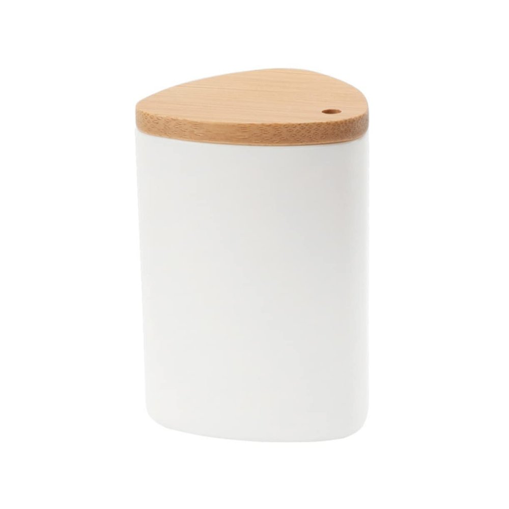 Bamboo Lid Toothpick Holder Jar Plastic Toothpick Stand for Home and Restaurant with Cover for Easy Access