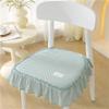 100% Cotton Ruffled Chair Cushions, Dining Room Kitchen Chair Cover with Ruffle Skirt, Thick Farmhouse Square Chair Pads Non Slip Stool Mats for Banquet Hotel Wedding Party(Green,2pcs) view 2