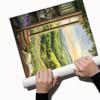 English Garden Window Wall Art Rustic Cottage View, Countryside Landscape Canvas Print for Living Room, Bedroom, or Office 24x36in Unframed view 3