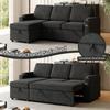Anwick Sofa Bed Sleeper Pull Out 2 in 1 Sectional Sleeper Sofa Couches with Storage,USB, Cup Holder,Pullout Sectional Couches for Apartment Living Room (Black) view 3