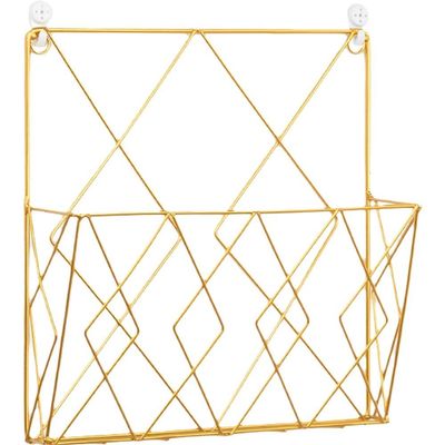 Wiywef Metal Wire Wall Mounted Magazine Holder, Wall Hanging Organizer Holder for Files, Newspapers, Magazines Rack for Office Home
