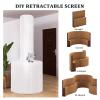 AEDNX Room Dividers Folding Privacy Screen Partition Indoor Room Divider with Storage Shelves, Thickened Paper Panel Screen forHome/Office/Clothing Store/Live Streaming Background(White,H1.5M-L2~3M) view 3