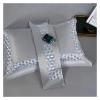 Luxury Embroidery Bedding Set 1000TC Egyptian Cotton Silky Duvet Cover with All-Around Elastic Rubber Band Bed Sheet Pillowcases,Bed view 3