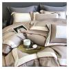 1200TC Egyptian Cotton Luxury Embroidery Bedding Set White Soft Cozy Queen King Duvet Cover Set Flat/Fitted Bed Sheet Pillowcase,Bed view 4