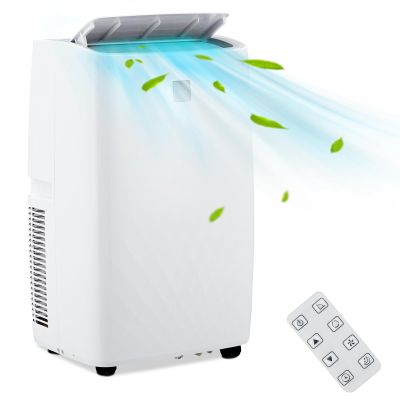 Small Air Conditioner 14,000 BTU with Built-In Dehumidifier - Portable AC Unit for Rooms Up to 750 Sq Ft - Sleep Mode, Swing Fan, 24H Timer, Remote Control, Window Kit, White