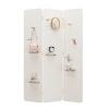 3/4 Panels Pegboard Room Divider Panel,Folding Pegboard Display Privacy Screens,Wood Room Divider Wall,for Craft/Art Shows Retail Events(White,180x40cm-3 Panel) view 1