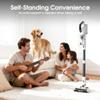 Cordless Vacuum Cleaner, 600W 50KPA 70Mins Runtime Fast Charging Vacuum Cleaner, Self-Standing LED Light Touch Screen Stick Vacuum for Home Light Weight,for Pet Hair/Carpet/Floor, White view 4