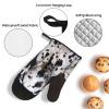 Dalmatian Dog Oven Mitts and Pot Holders 4-Piece Set, Extended Kitchen Gloves and Pan Racks, Heat Resistant Oven Gloves Hot Pads Non-Slip Cooking Gloves Potholders Gifts for Women view 4